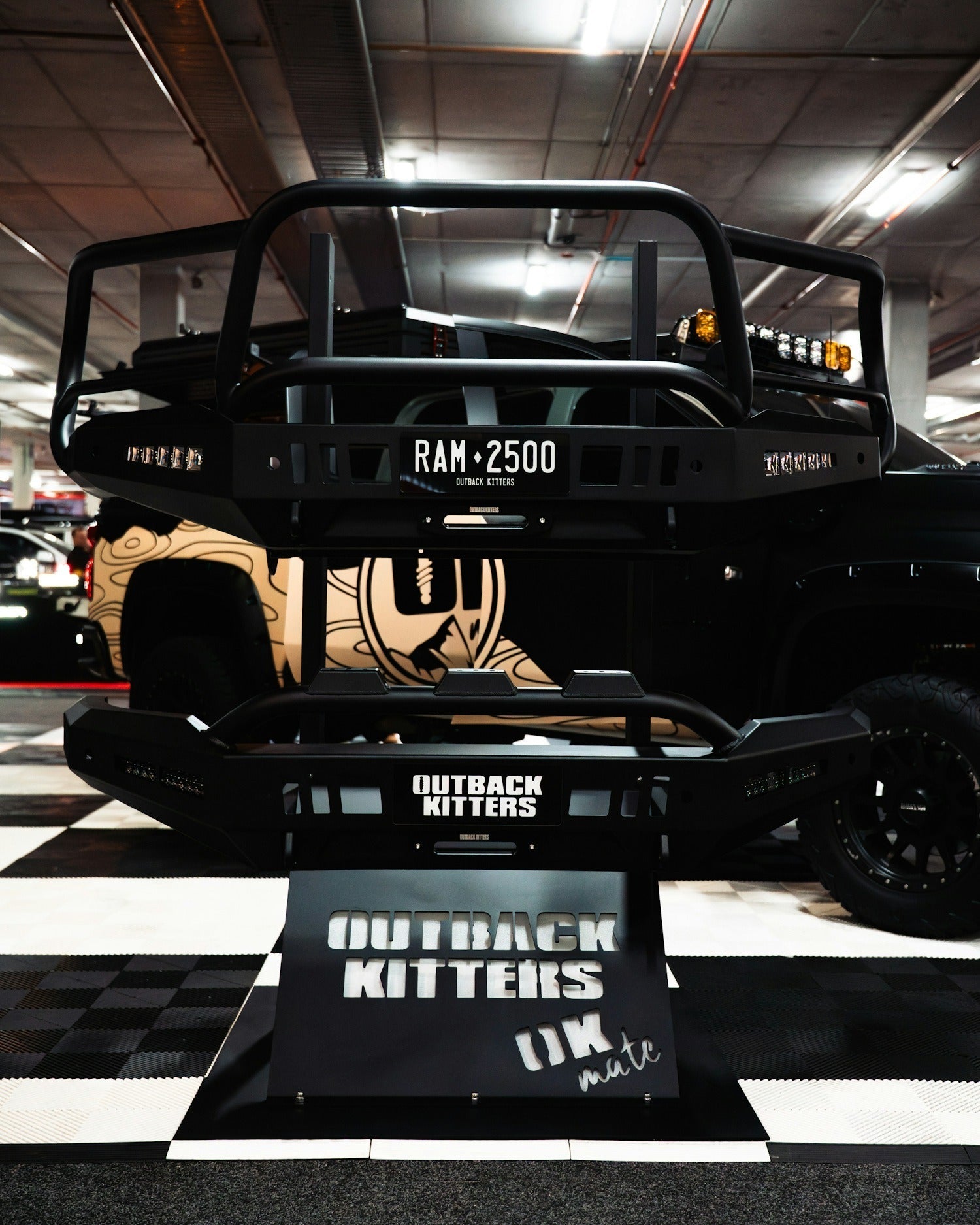 Full Guard Bar, 3 Tabs, Satin Black suits Ram 2500/3500 (2019-2024) by Outback Kitters