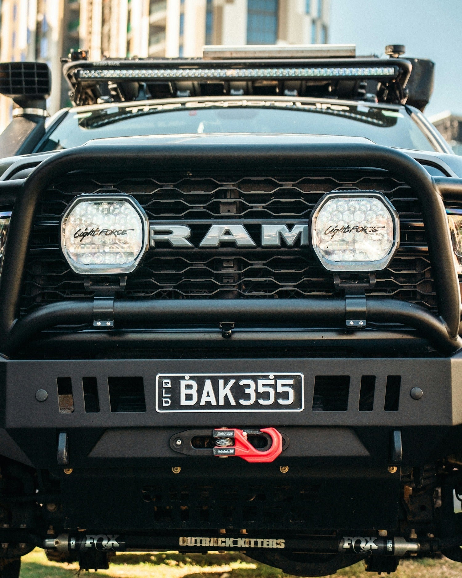 Full Guard Bar, 3 Tabs, Satin Black suits Ram 2500/3500 (2019-2024) by Outback Kitters