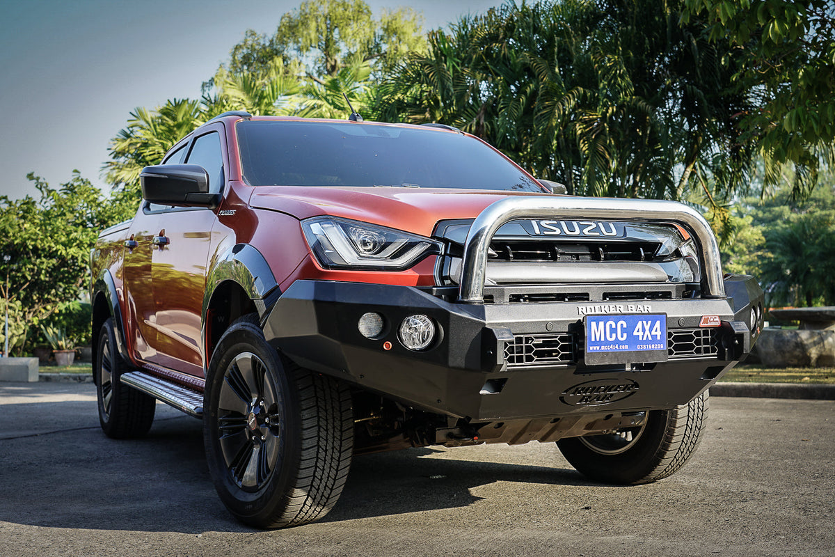 Dmax RG 2020-2024 078-01SQSBL Rocker Bull Bar Single Sand Black Loop Package - SKU MCC-08007-7801SQSBL