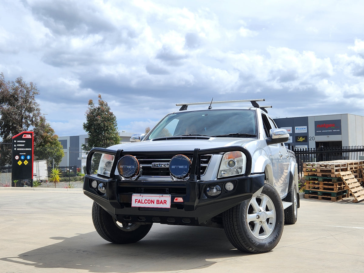 Dmax 2007-2011/ Holden RA7 - 707-02 Falcon Bull Bar Black A-Frame Package (No Foglight) - SKU MCC-07002-702UP