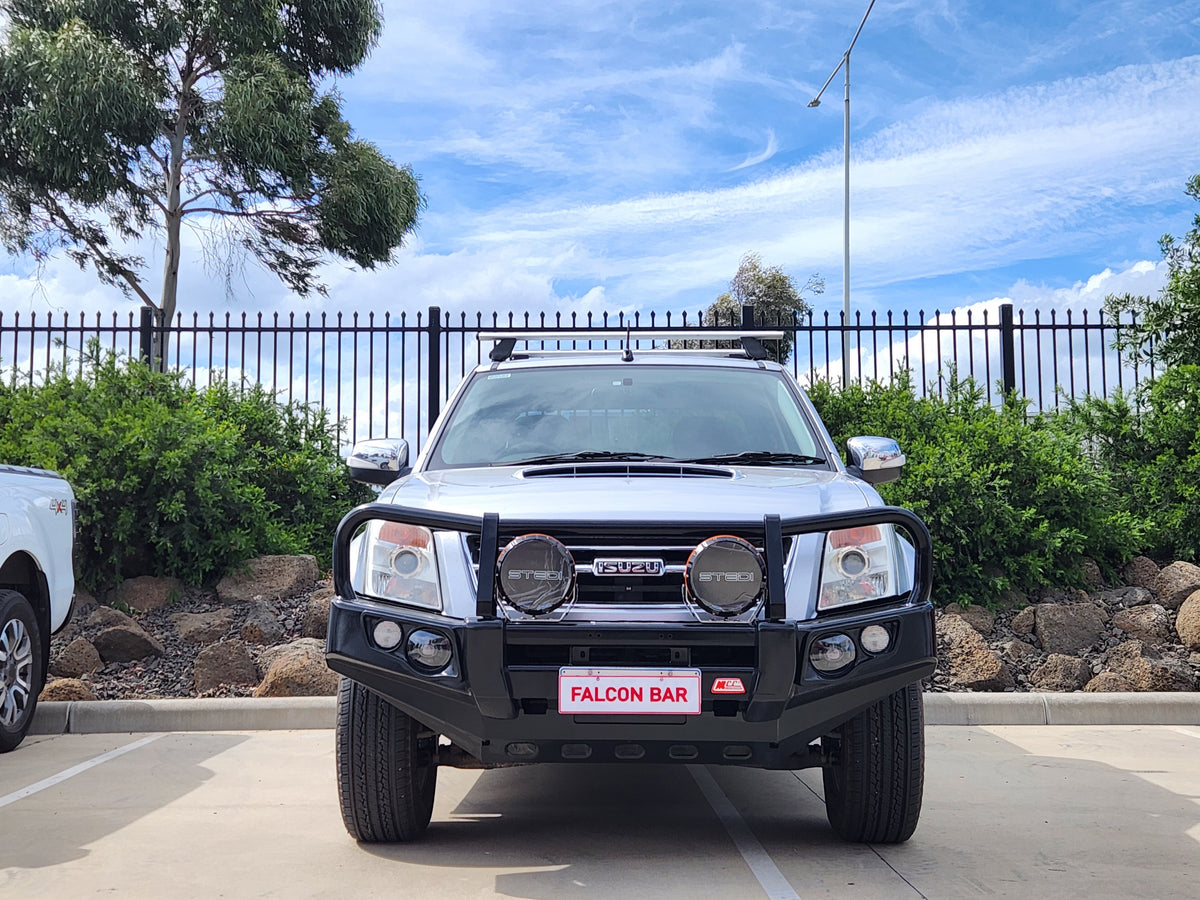 Dmax 2007-2011/ Holden RA7 - 707-02 Falcon Bull Bar Black A-Frame Package (No Foglight) - SKU MCC-07002-702UP