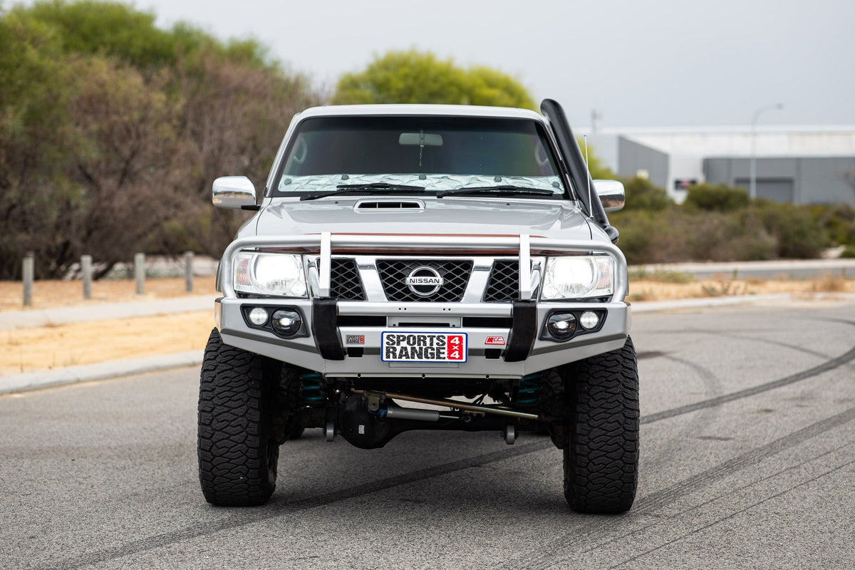 Patrol Y61 2005-2016 707-02 Falcon Bull Bar Black A-Frame Package (No Foglight) - SKU MCC-03004-702UP