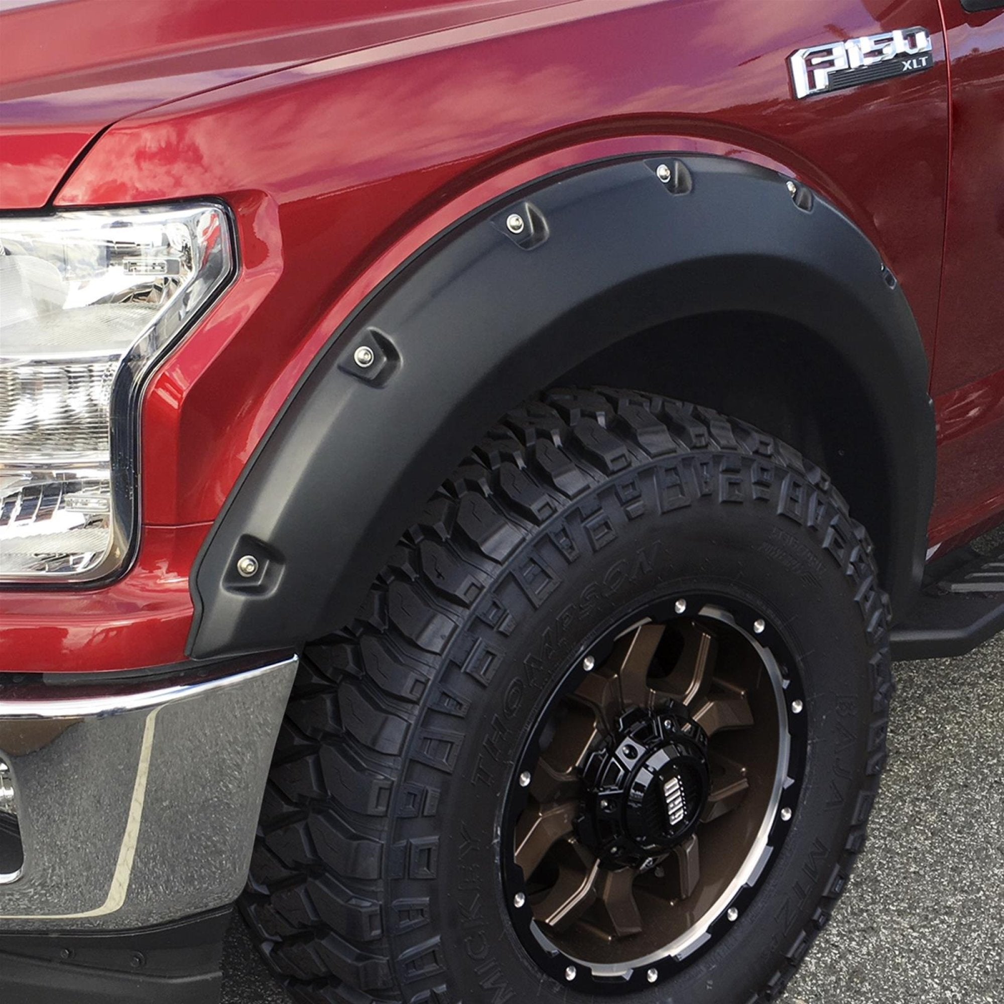 Pocket Style Smooth Fender Flares, Black, Front & Rear suits Ford F-150 (15-20) by Husky Liners
