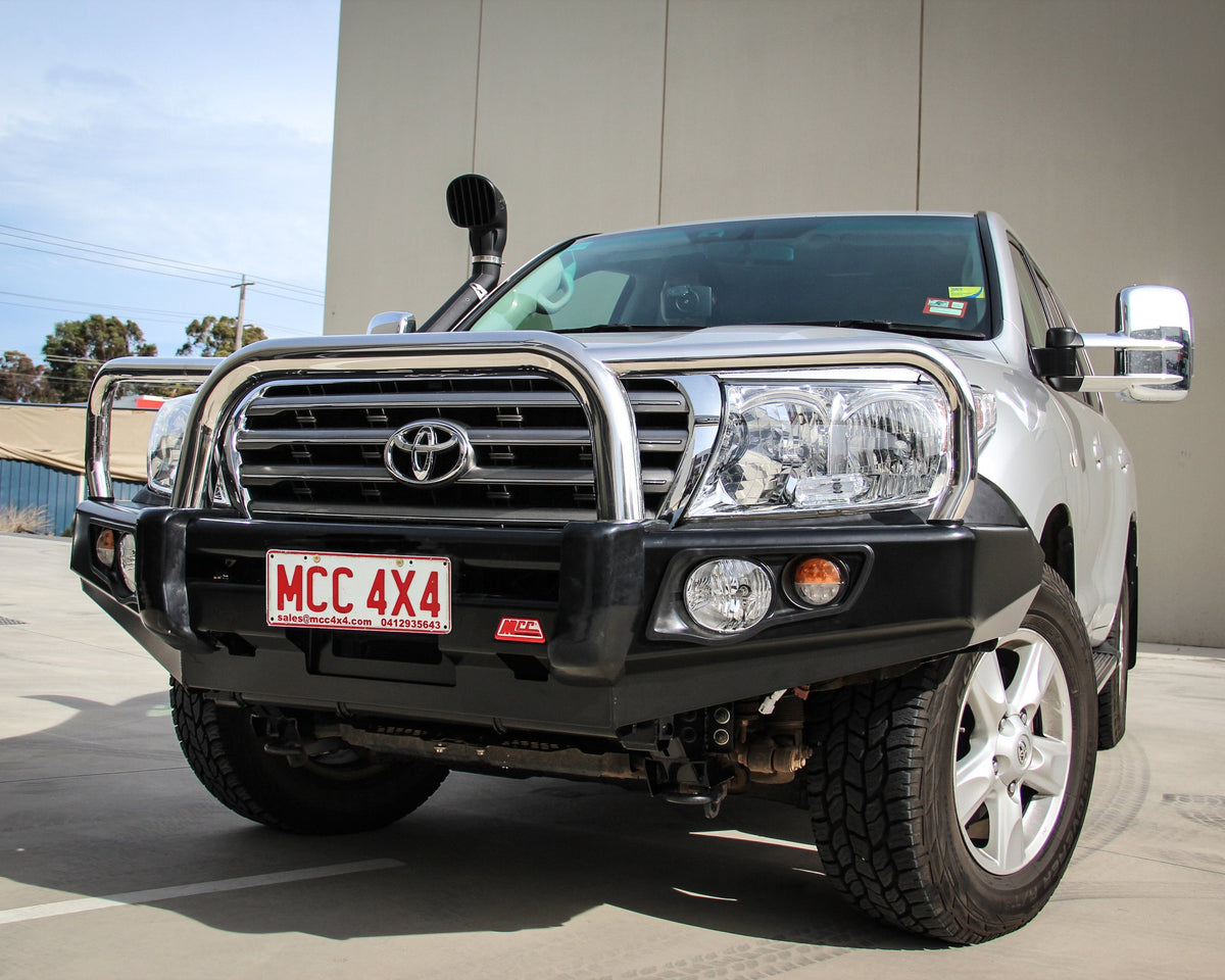 Land Cruiser 200 series prefacelift 2007-2015 707-01 Falcon Bull Bar Triple Stainless Loops Package (No Foglight) - SKU MCC-01008-701UP