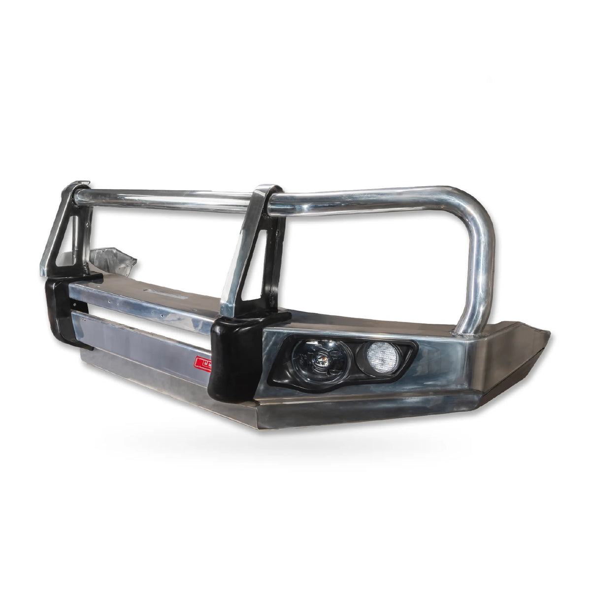 Dmax facelift 2017-2020 707-02A Alloy Falcon Bull Bar Black A-Frame Package (LED Foglight) - SKU MCC-08005-702AW