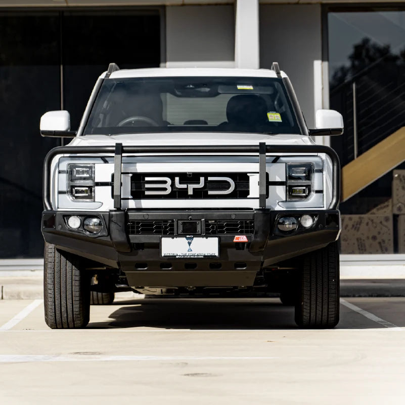 BYD Shark 6 2025-On 707-02 Falcon Bull Bar Black A-Frame Package (LED Foglight) (Sand Black)