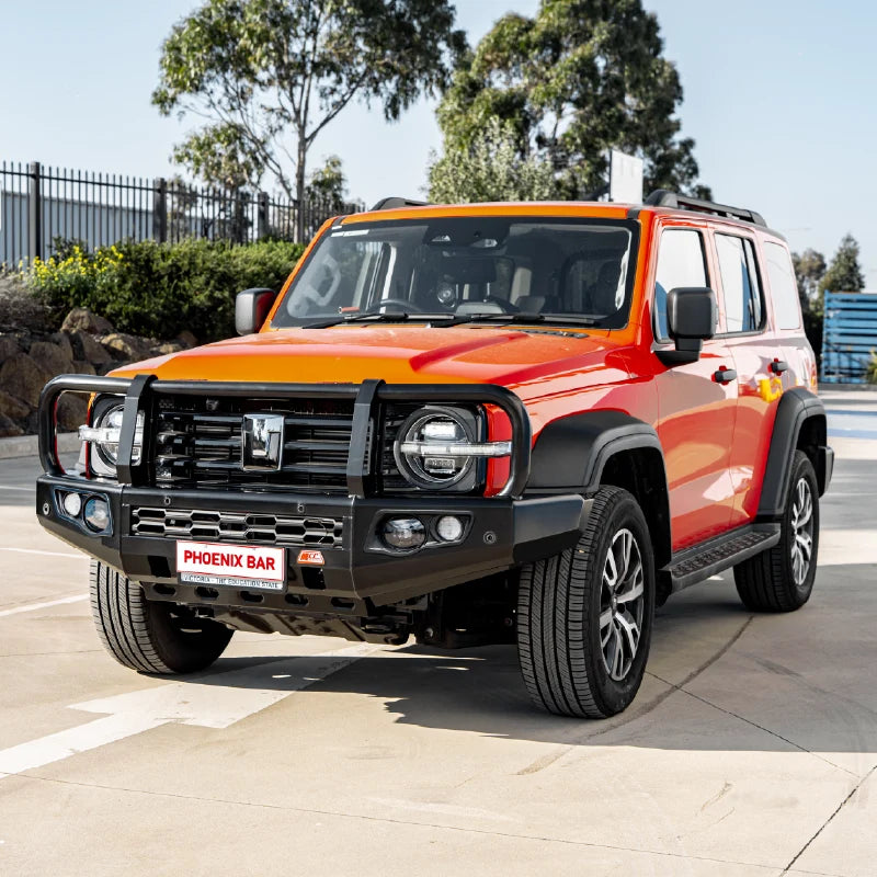 Great Wall Tank 300 2024-On - 707-02 Falcon Bull Bar Black A-Frame Package (LED Foglight) (Sand Black)