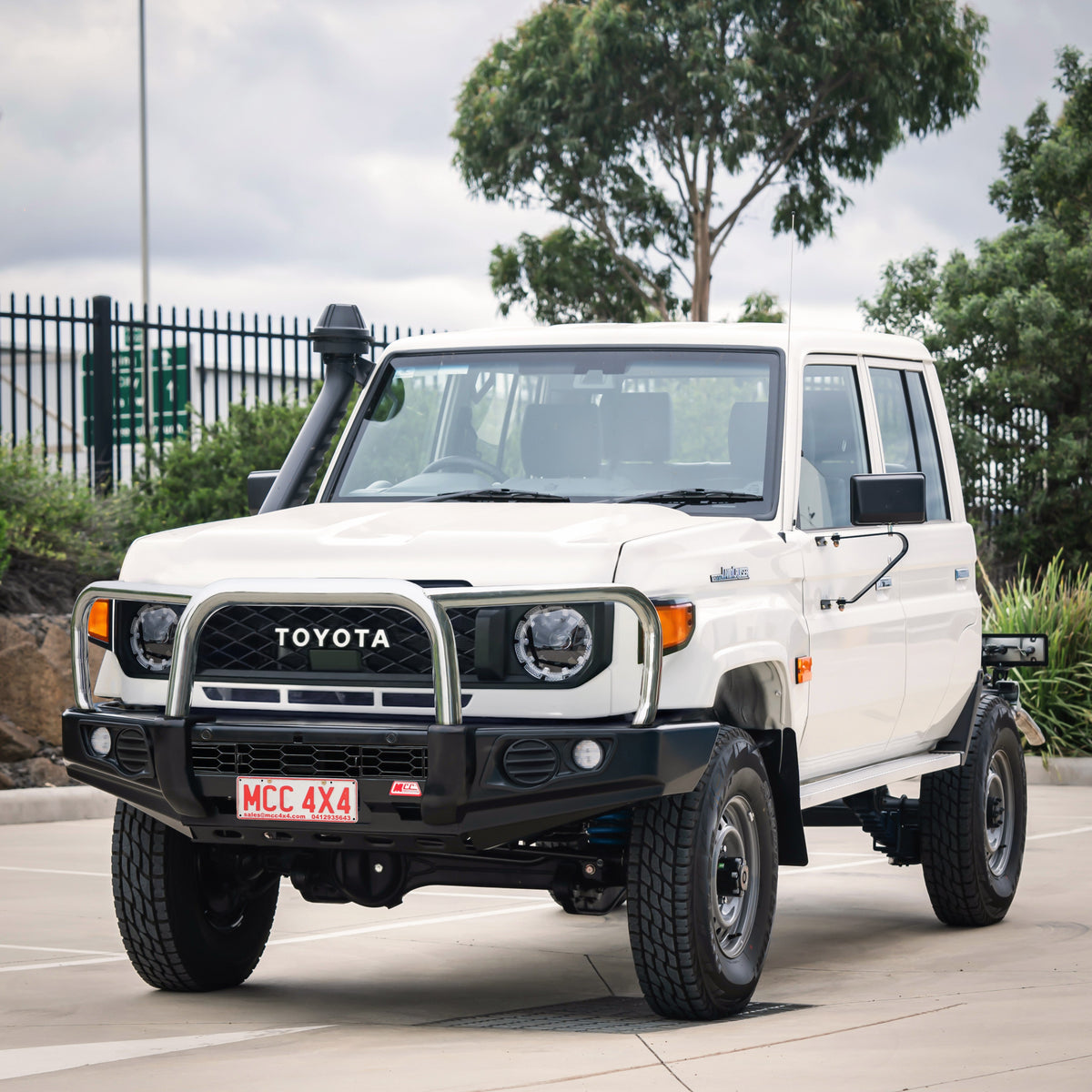Land Cruiser 70 Series Single Cab 2024-On 79 Single Cab My17On 707-01 Falcon Bull Bar Triple Stainless Loops Package (No Foglight)