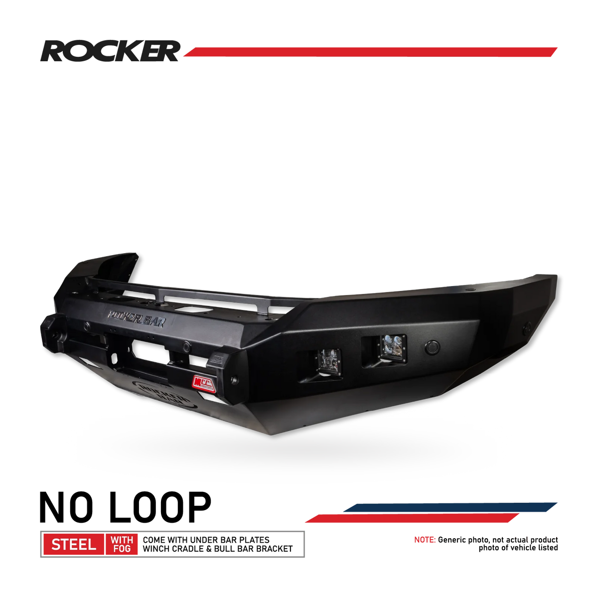 Amarok 2011-On 078-01SQ Rocker Bull Bar No Loop Package - SKU MCC-04001-7801SQ