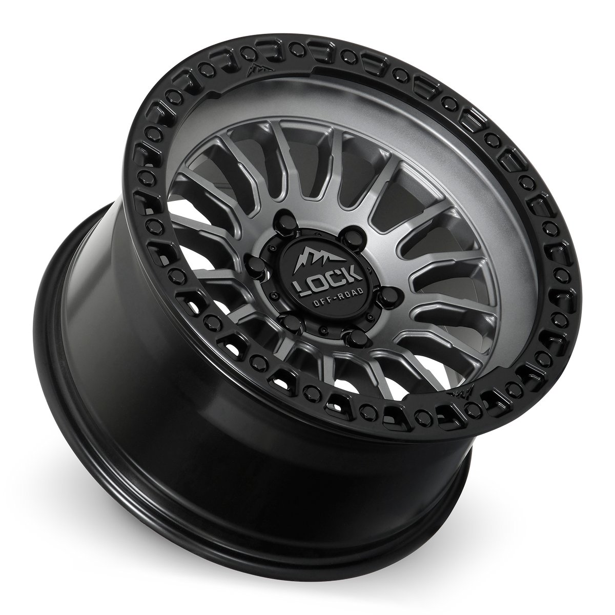 Lock Offroad GRIT - MATTE GREY W MATTE BLACK RING - view 3