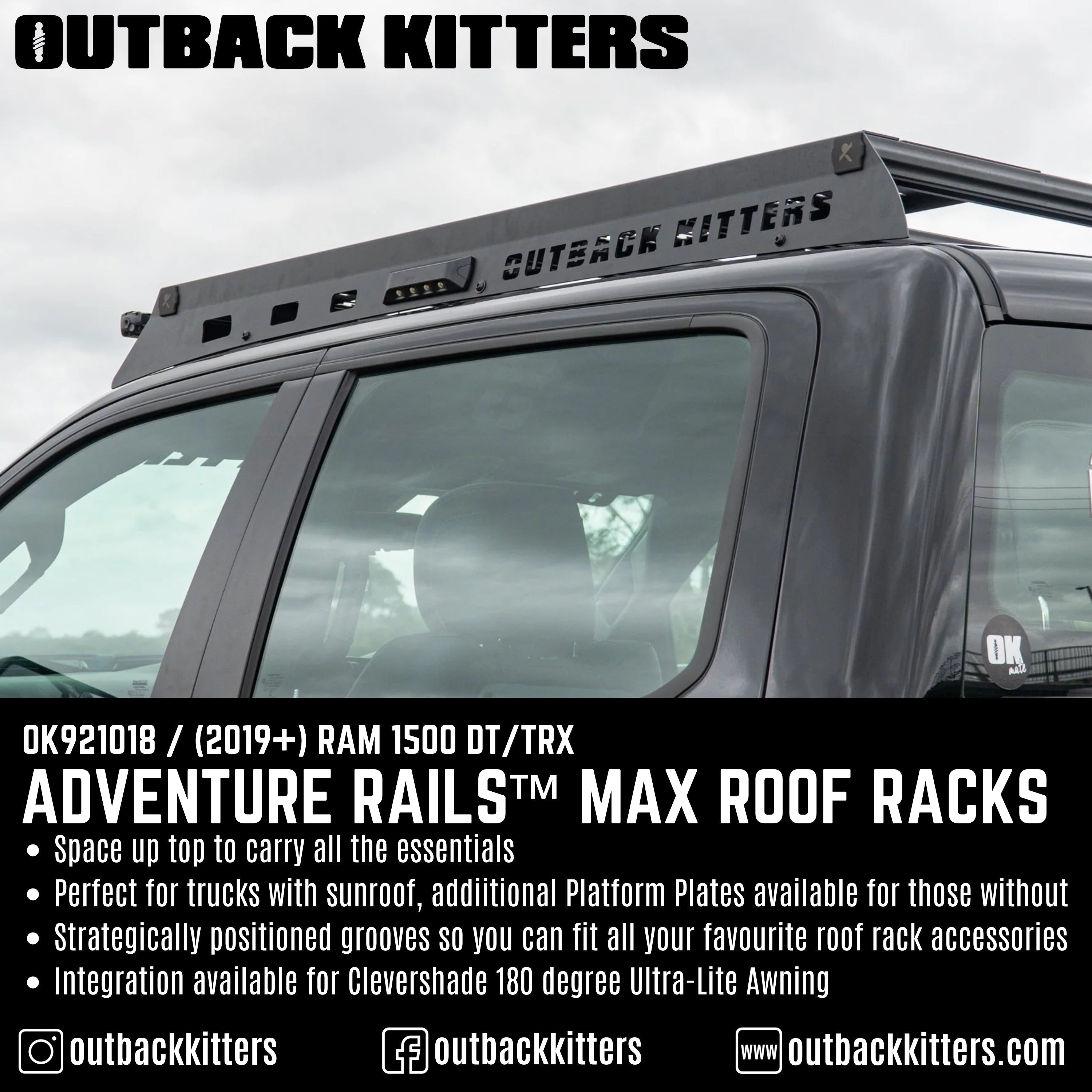 Adventure Rails™ MAX Roof Rack for RAM 1500 DT/TRX