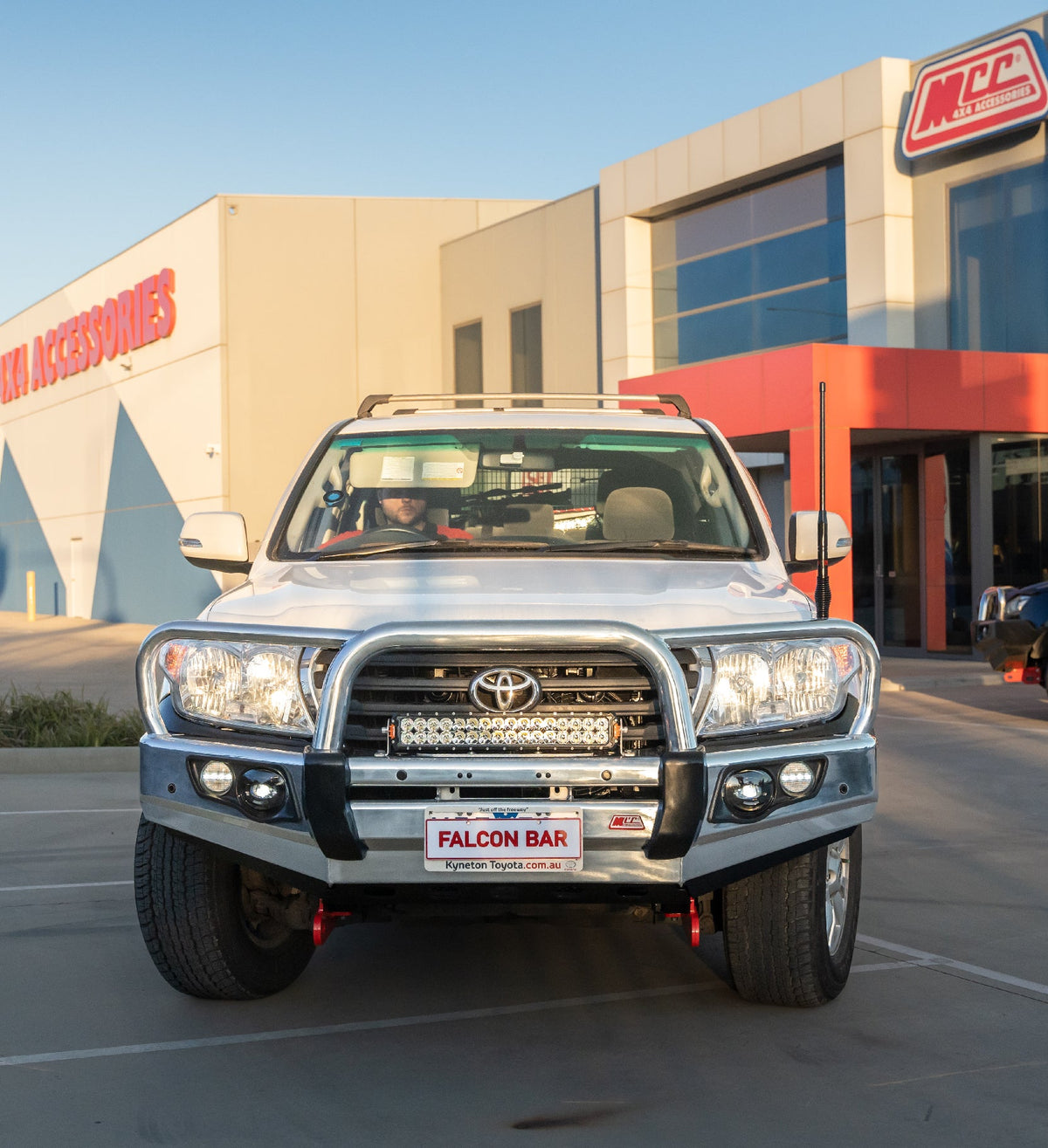 Land Cruiser 200 series prefacelift 2007-2015 707-01A Alloy Falcon Bull Bar Triple Loops Package (LED Foglight) - SKU MCC-01008-701AW