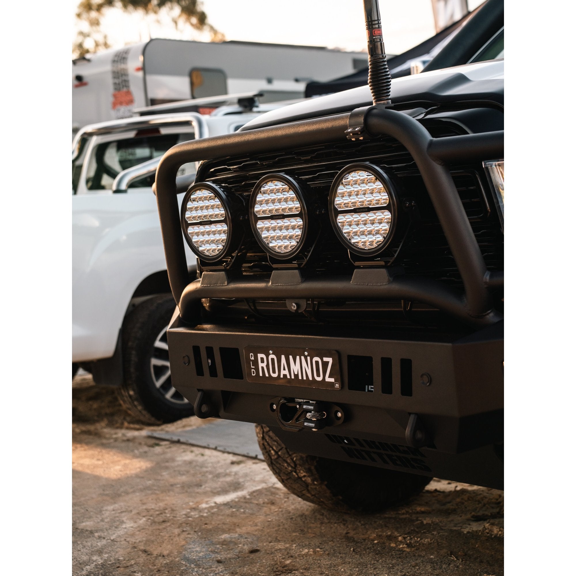 Full Guard Bar, 3 Tabs, Satin Black suits Ram 2500/3500 (25-26) by Outback Kitters