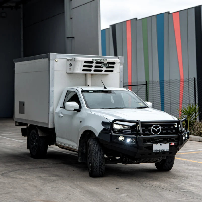 BT50 2025-On Facelift 707-02 Falcon Bull Bar Black A-Frame Package (LED Foglight)