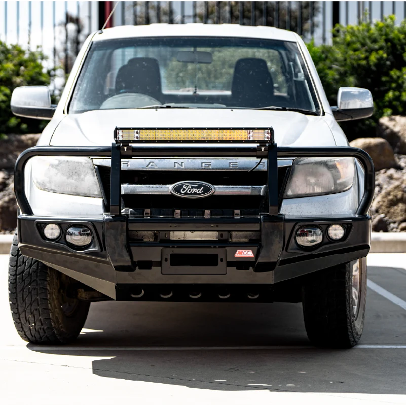 Ranger PK 2009-2011 707-02 Falcon Bull Bar Black A-Frame Package (LED Foglight) - SKU MCC-05002-702FOGUP