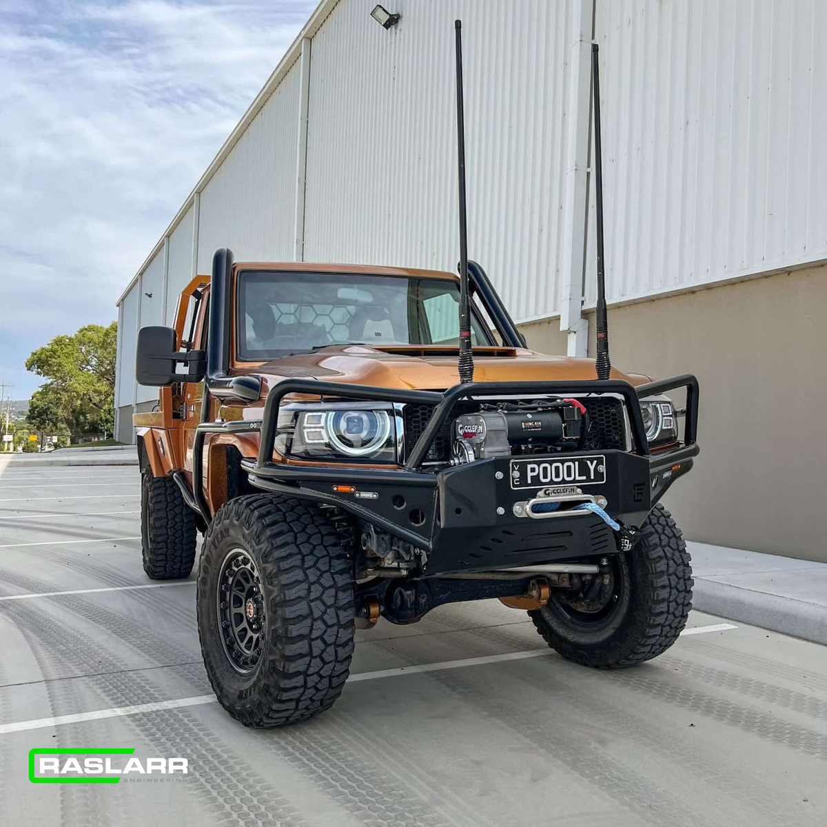Raslarr 70 Series Toyota Landcruiser POOLY Bull Bar