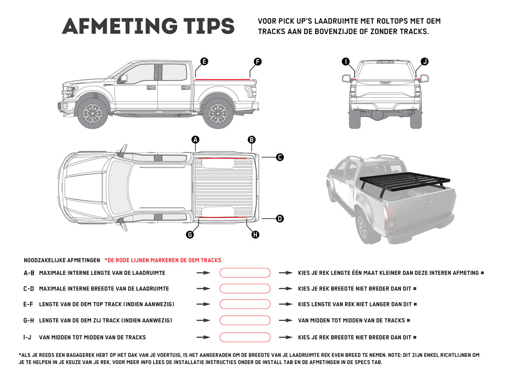 LOAD BED RACK MEASURING TIPS-DL