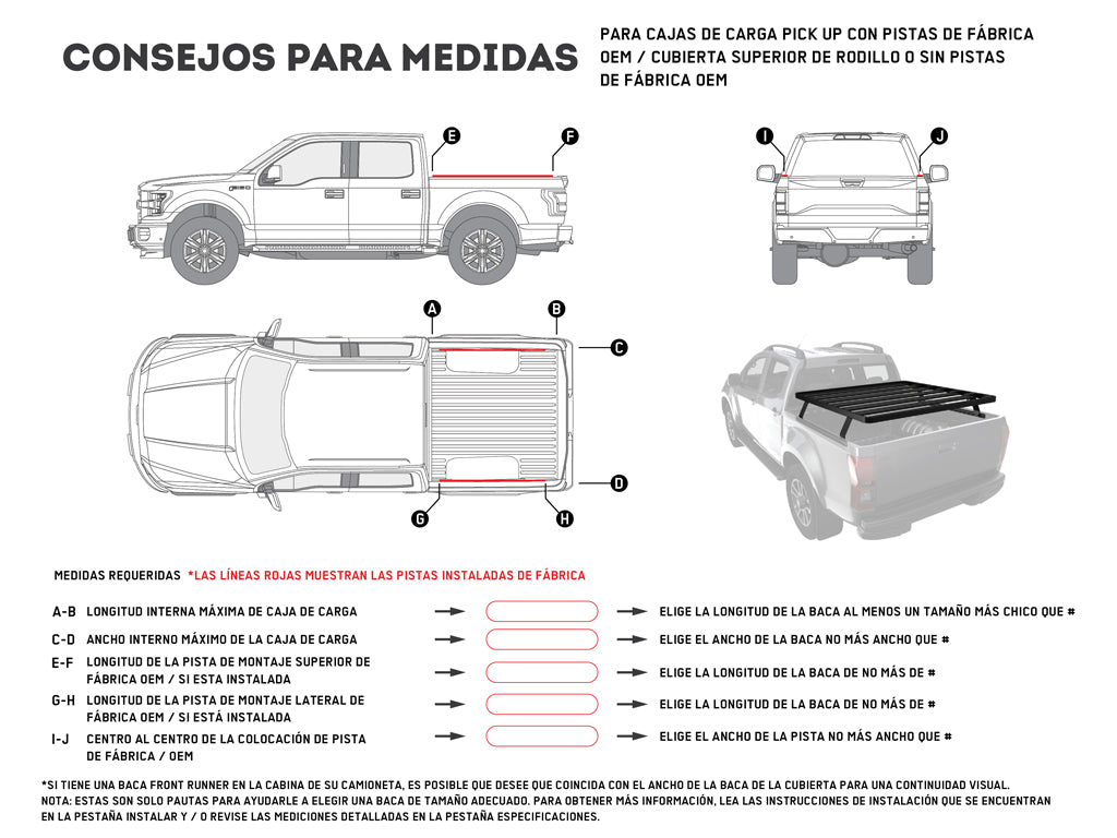 LOAD BED RACK MEASURING TIPS-ES