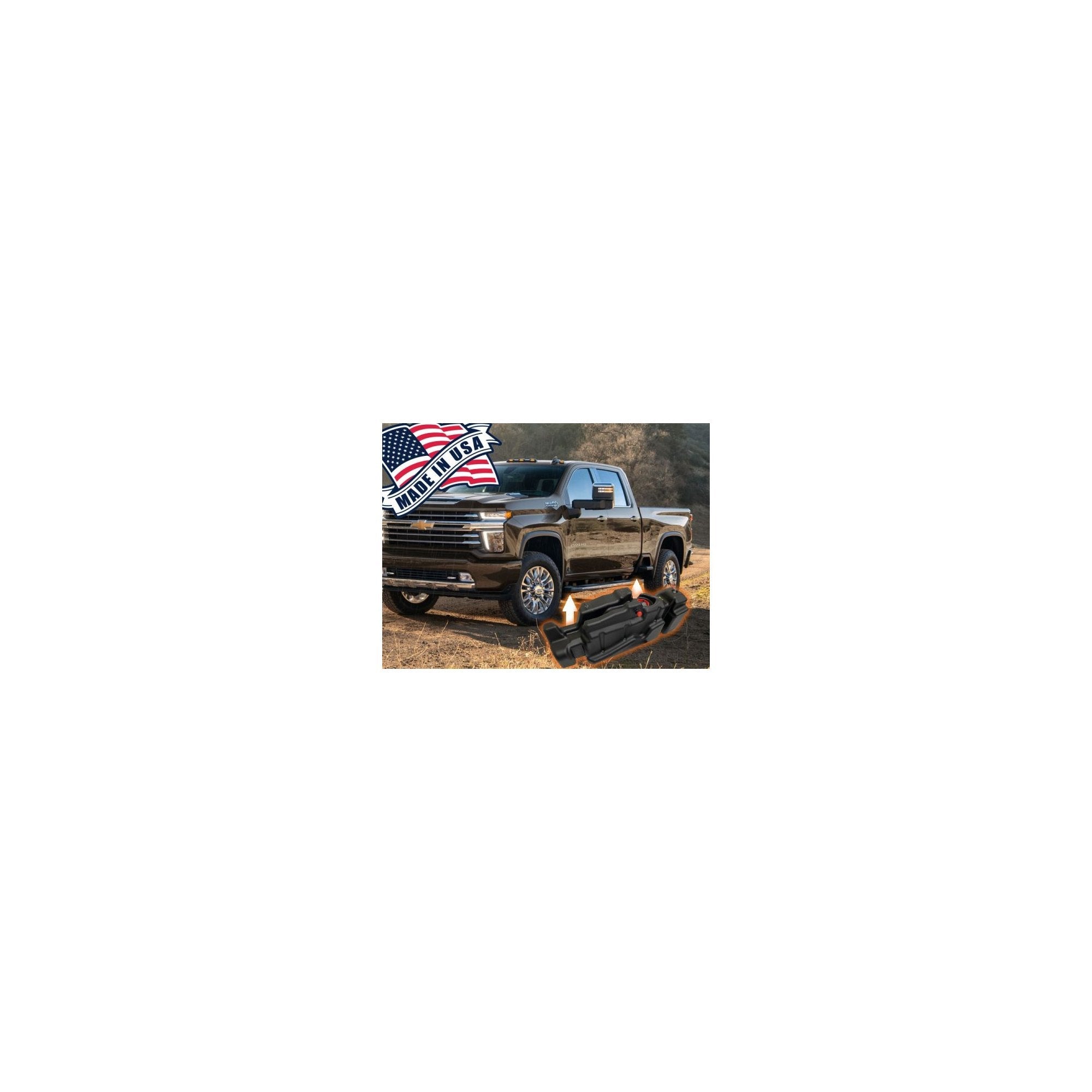 Long Range Fuel Tank, 210L (Crew Cab) suits Chev/GMV 2500/3500 (2020+) by Titan Tanks