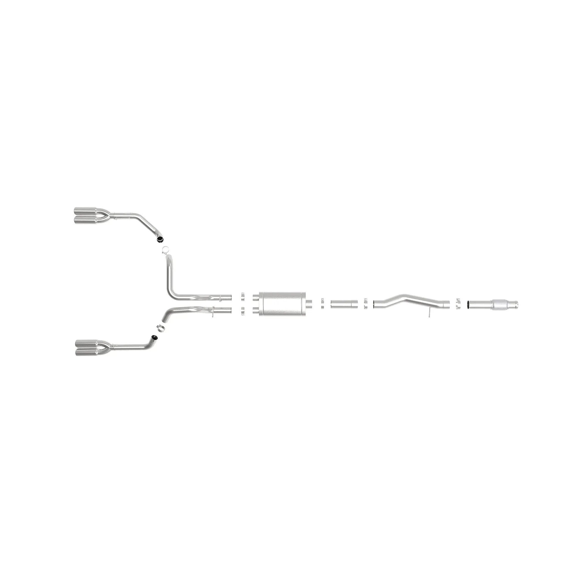 Vulcan Series 4inch to Dual 3inch 304 Stainless Steel Cat-Back Exhaust System, Polished tip suits Chev 1500 (19-26) / GMC 1500 (19-24) by aFe POWER