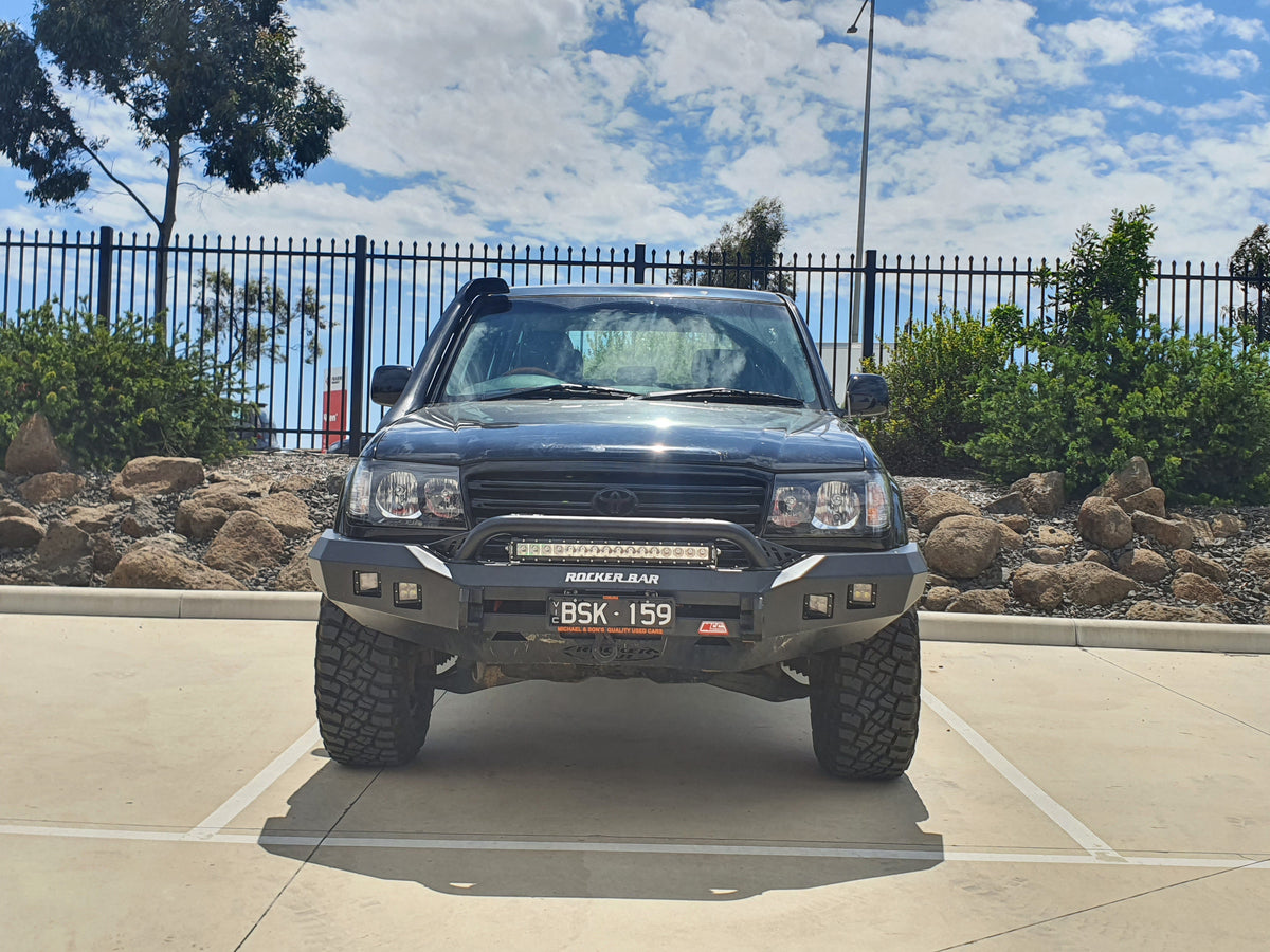 Land Cruiser 100 series 1998-2007  078-01SQL Rocker Bull Bar Single Low Loop Package - SKU MCC-01007-7801SQL