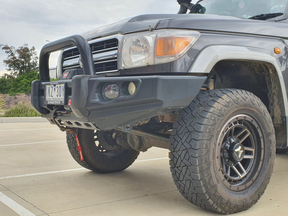 Land Cruiser 70 series 2007-Current 707-01 Falcon Bull Bar Single Stainless Loop Package (No Foglight) - SKU MCC-01005-701SSL