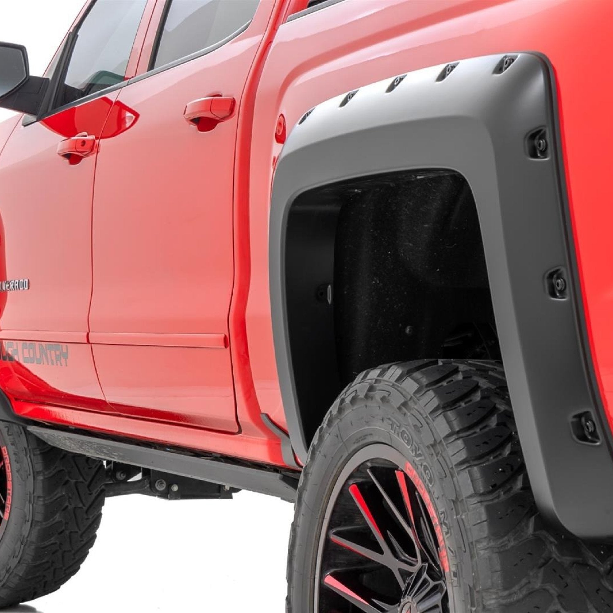 2" Pocket Style Smooth Fender Flares. Front & Rear suits Chev 2500/3500 (11-19) by Rough Country