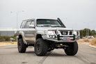 Patrol Y61 2005-2016 707-02 Falcon Bull Bar Black A-Frame Package (LED Foglight) - SKU MCC-03004-702FOGUP