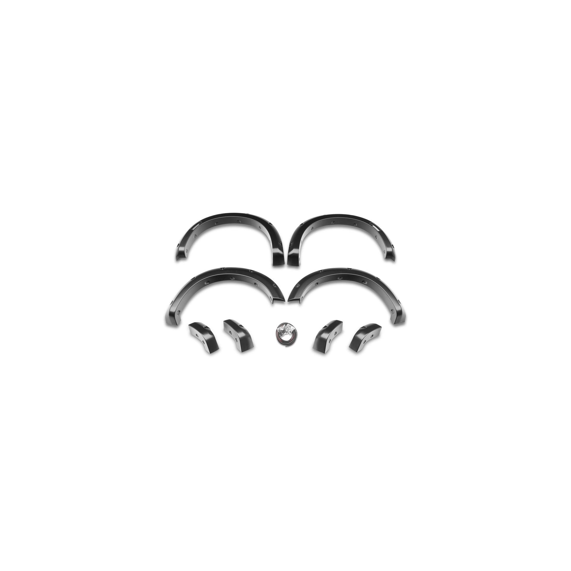 2" Smooth Pocket/Rivet Style Fender Flares, Black, Front & Rear suits Ram 2500/3500 (19-24) by Husky Liners