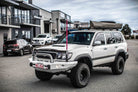 Land Cruiser 100 series 1998-2007 078-01SQSBL Rocker Bull Bar Single Sand Black Loop Package - SKU MCC-01007-7801SQSBL