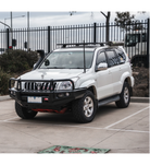 Prado 120 2002-2009 707-02 Falcon Bull Bar Black A-Frame Package (LED Foglight) - SKU MCC-01010-702FOGUP