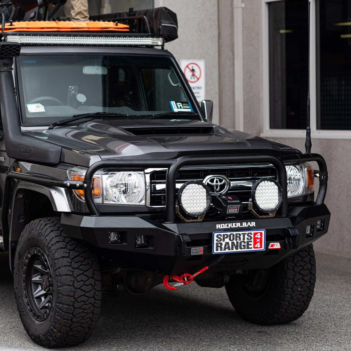 Land Cruiser 70 series 2007-Current 078-02SQ Rocker Bull Bar Triple Loops Package - SKU MCC-01005-7802SQ