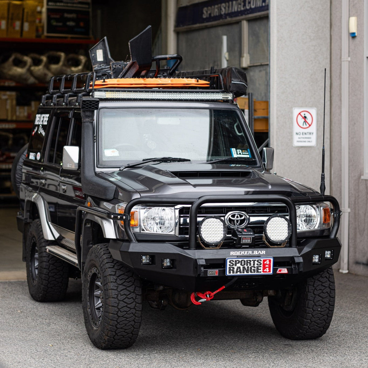 Land Cruiser 70 series 2007-Current 078-02SQ Rocker Bull Bar Triple Loops Package - SKU MCC-01005-7802SQ