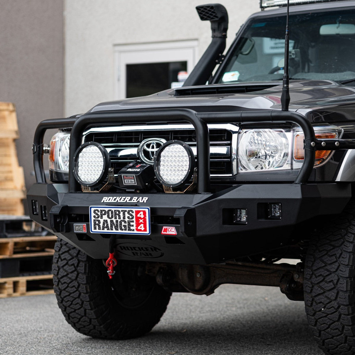 Land Cruiser 70 series 2007-Current 078-02SQ Rocker Bull Bar Triple Loops Package - SKU MCC-01005-7802SQ