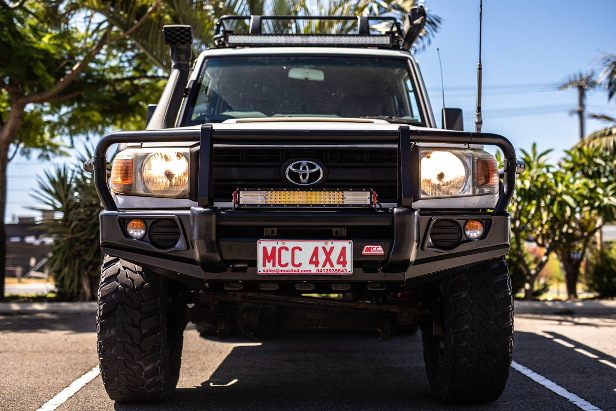 Land Cruiser 79 series UTE (2016-2022) 707-02 Falcon bull bar Black A Frame Package (No Foglight) - SKU MCC-01005-702UPSC