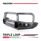 Great Wall V200 V240 2009-2019 707-01A Alloy Falcon Bull Bar Triple Loops Package (LED Foglight) - SKU MCC-11001-701AW