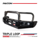 Amarok 2011-On 707-01 Falcon Bull Bar Triple Stainless Loops Package (LED Foglight) - SKU MCC-04001-701FOGUP