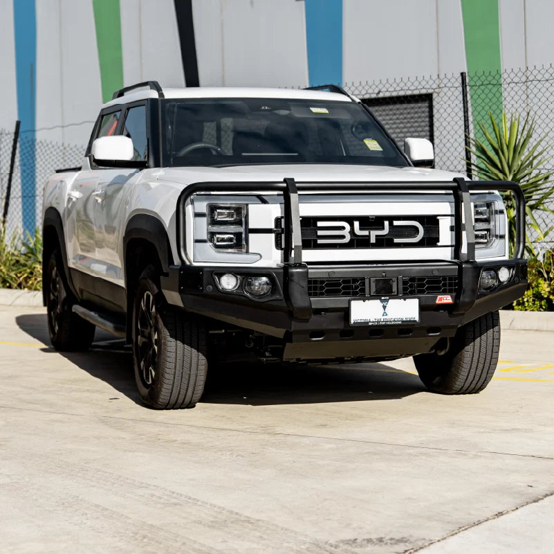 BYD Shark 6 2025-On 707-02 Falcon Bull Bar Black A-Frame Package (LED Foglight) (Sand Black)