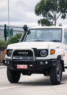 Land Cruiser 70 Series Single Cab 2024-On 707-01 Falcon Bull Bar Single Stainless Loop Package (LED Foglight)