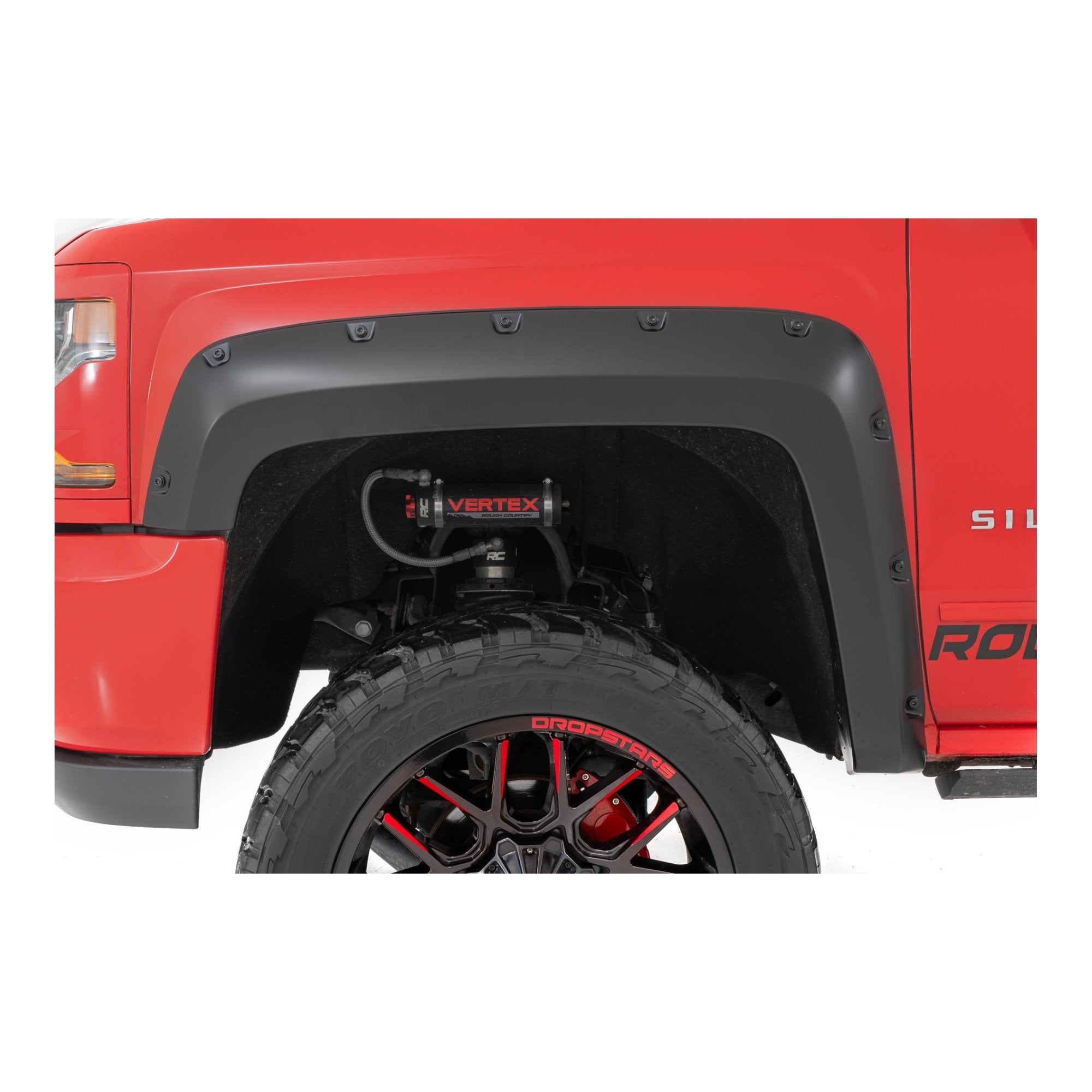 2" Pocket Style Smooth Fender Flares. Front & Rear suits Chev 2500/3500 (11-19) by Rough Country