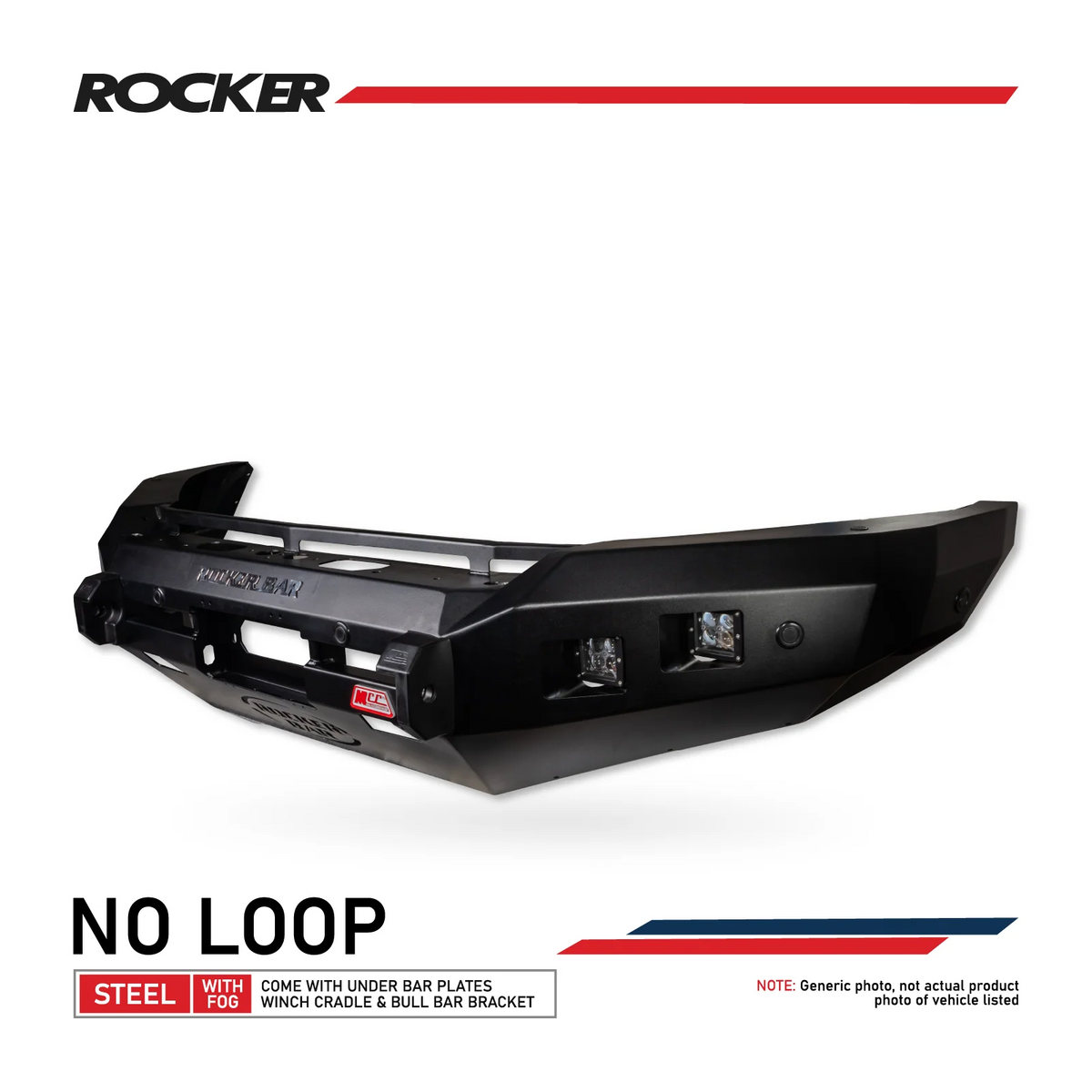 Next-Gen Ranger/Everest 2022-On - 078-01SQ Rocker Bull Bar No Loop Package - SKU MCC-05010-7801SQ