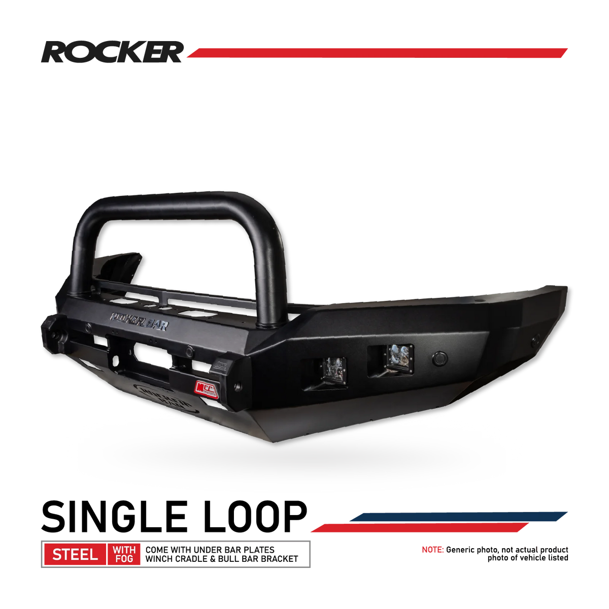 Colorado RC 2008-2012 078-01SQSBL Rocker Bull Bar Single Sand Black Loop Package - SKU MCC-07003-7801SQSBL