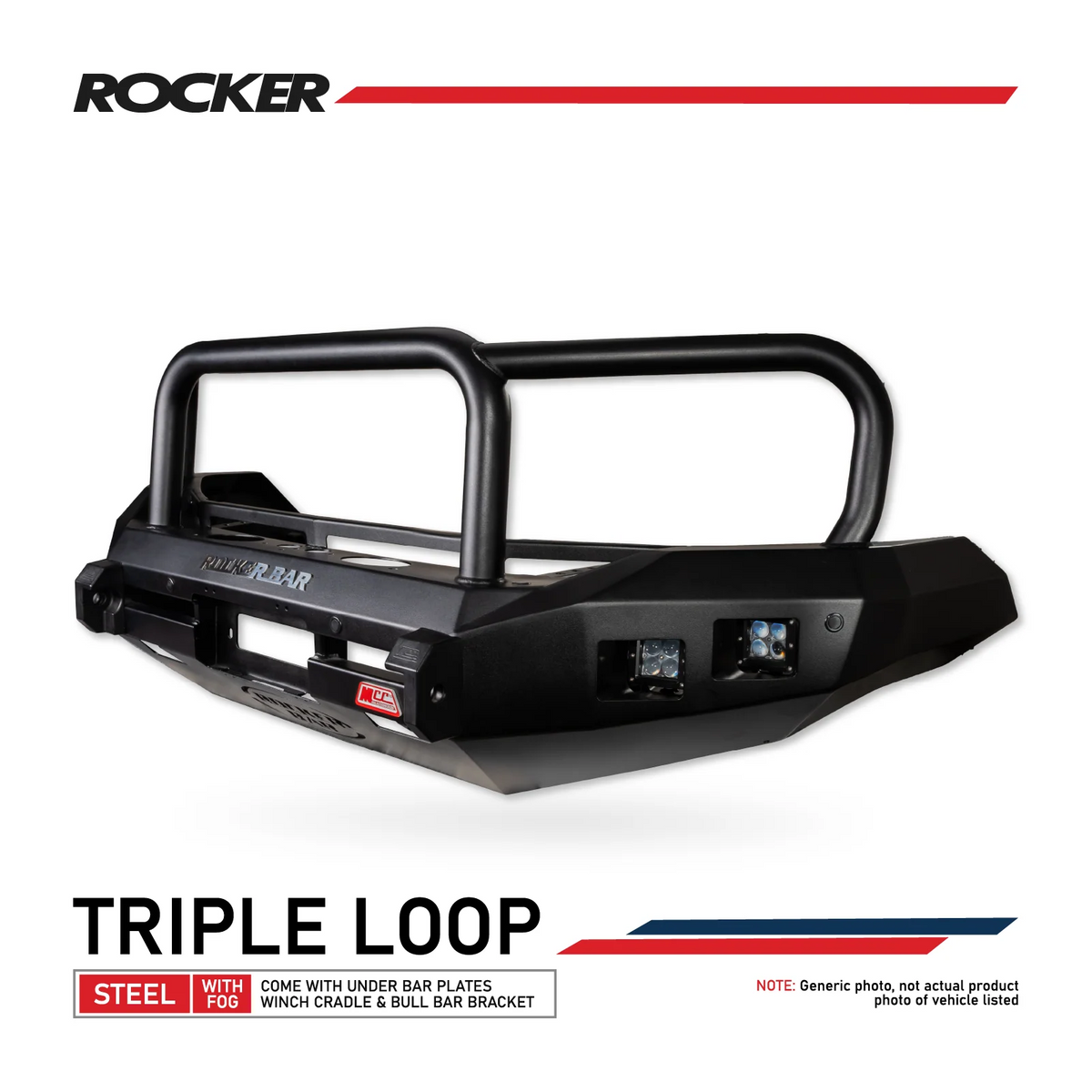 BT50 2025-On Facelift 078-02SQ Rocker Bull Bar Triple Loops Package