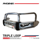 BT50 UP UR 2012-2020 808-01A Alloy Phoenix Bull Bar Triple Loops Package - SKU MCC-06002-801AW