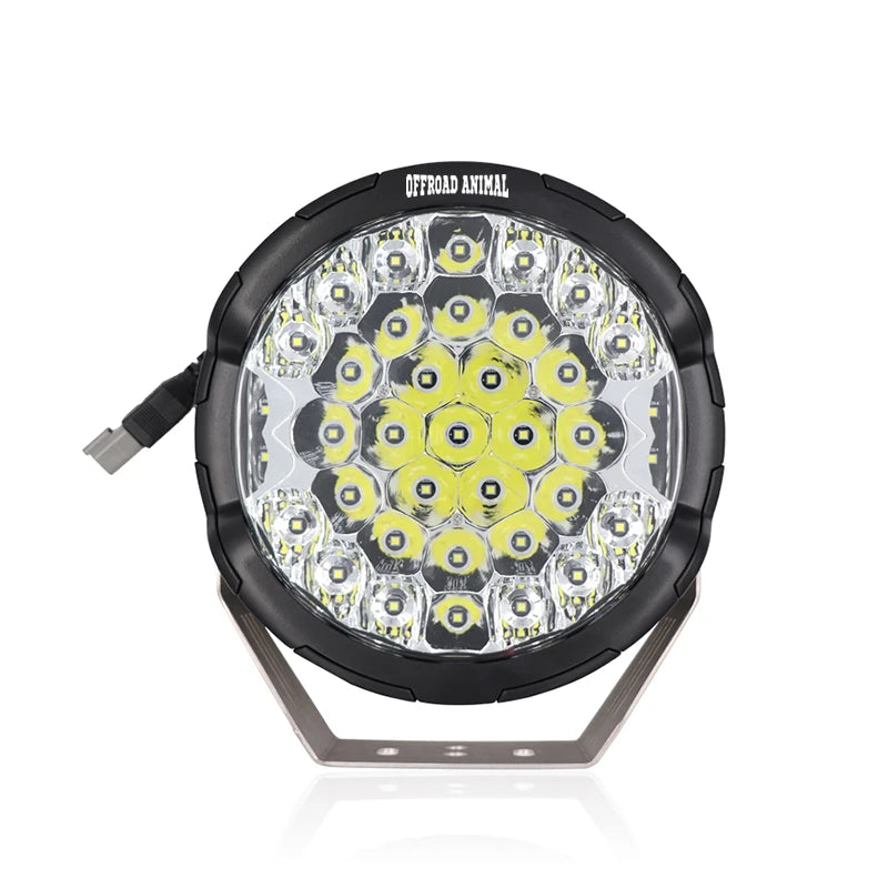 Offroad Animal Ass Kicker 9" Round LED Driving Light/Spotlight with Side Shooter (Pair)