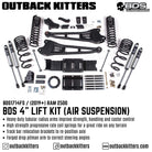 BDS Suspension 4" Lift Kit for 2019+ Ram 2500 with Fox Shocks