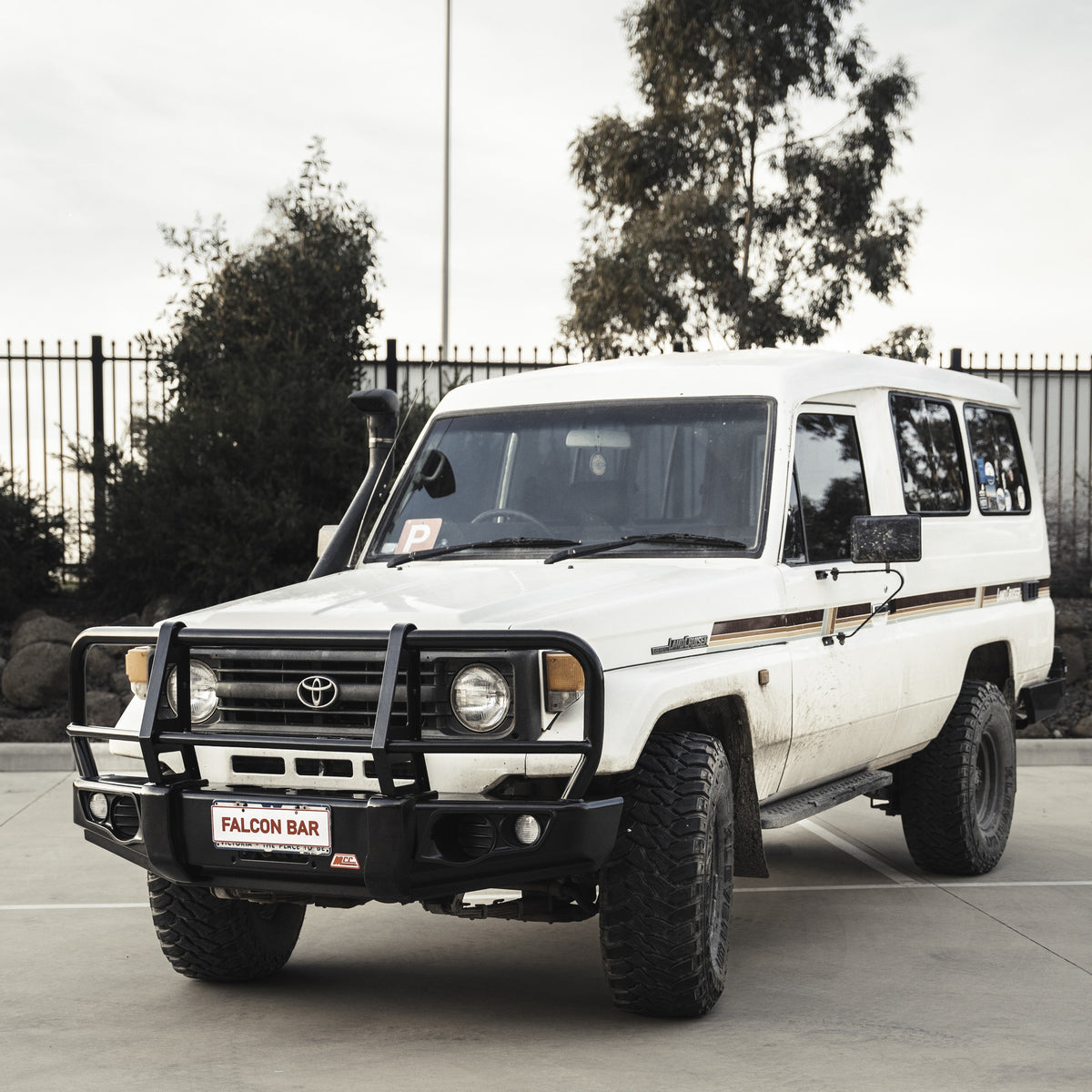 Land Cruiser 70 series 1984-2007 707-02 Falcon Bull Bar Black A-Frame Package (No Foglight) - SKU MCC-01003-702