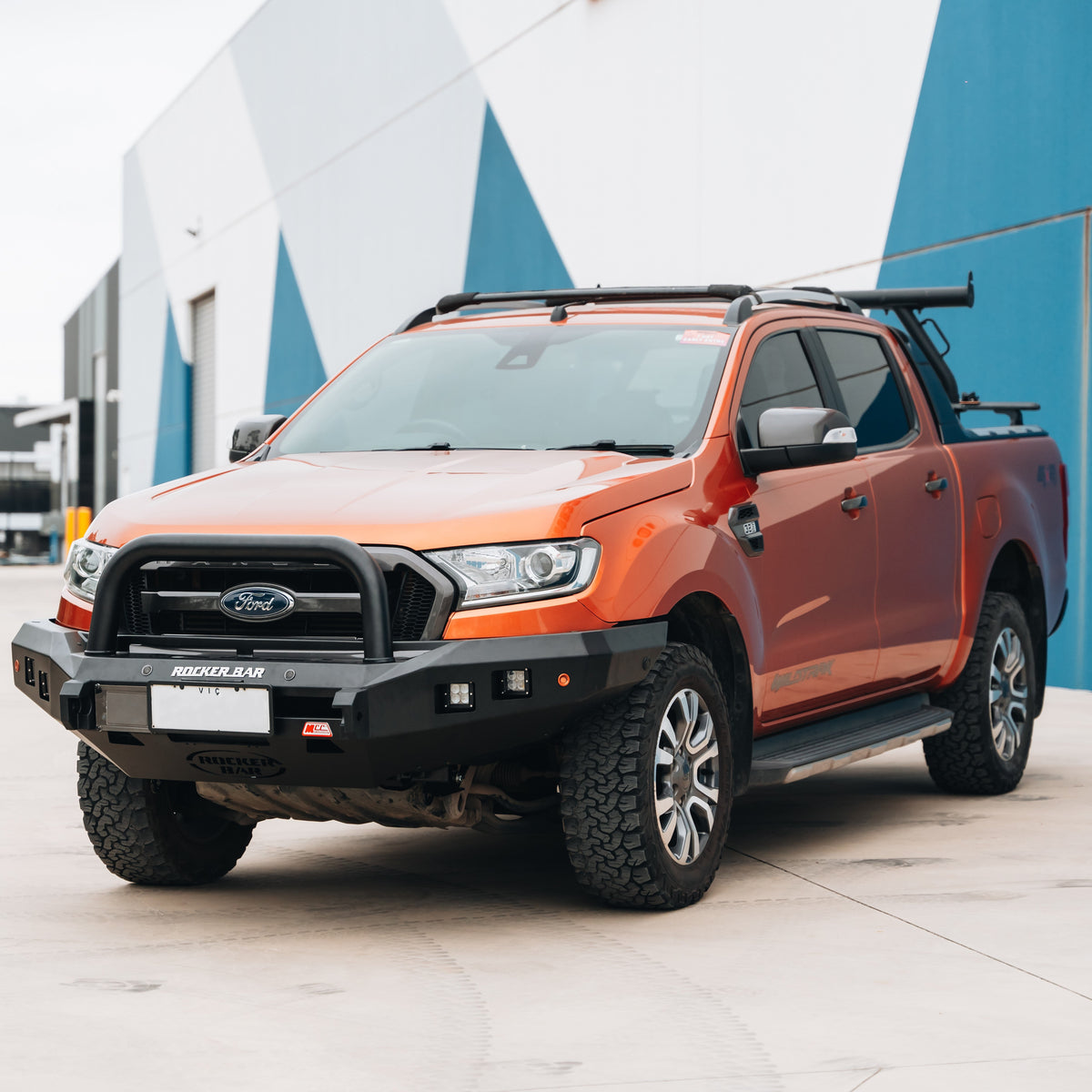 Ranger PX 2 2016-2019 Tech Pack 078-01SQSBL Rocker Bull Bar Single Sand Black Loop Package - SKU MCC-05006-7801SQSBLTP
