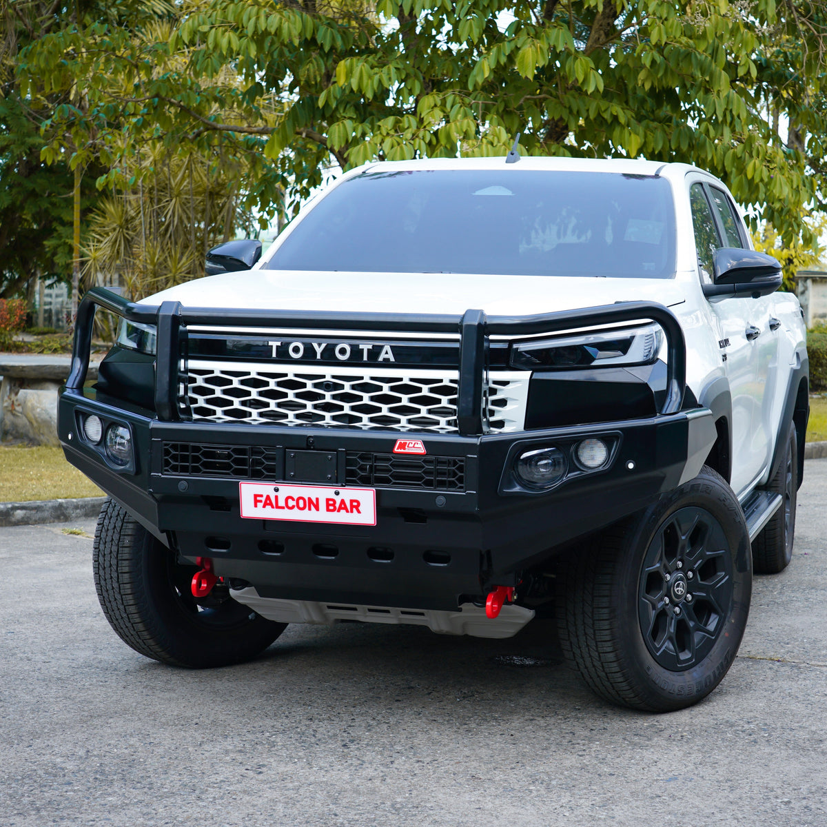 Hilux 2026-On (9th Gen) 707-02 Falcon Bull Bar Black A-Frame Package (LED Foglight)