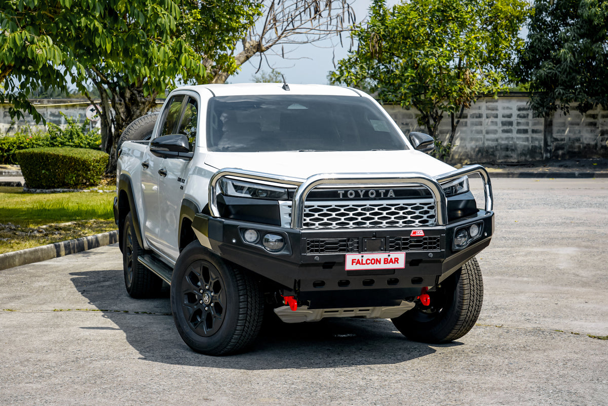 Hilux 2026-On (9th Gen) 707-01 Falcon Bull Bar Triple Stainless Loops Package (LED Foglight)